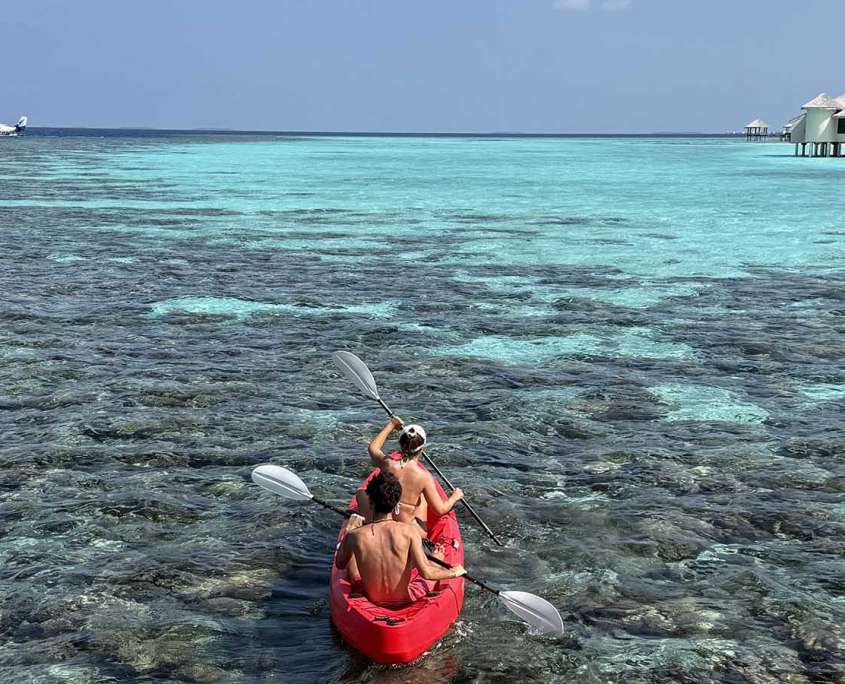 waterspouts and canoeing with snorkelling and scuba diving with Ocean Dimensions scuba dive centres in The Maldives