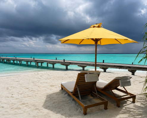 Diving in bad weather in Maldives
